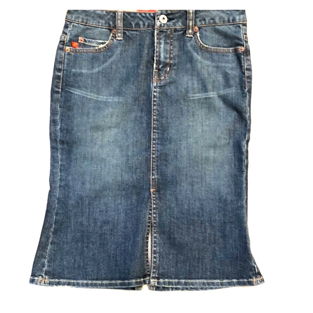 Level 99 midi jean skirt.